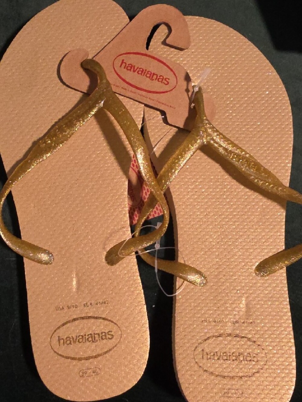 Havaianas Sand Grey (Tan/Gold) 9/10